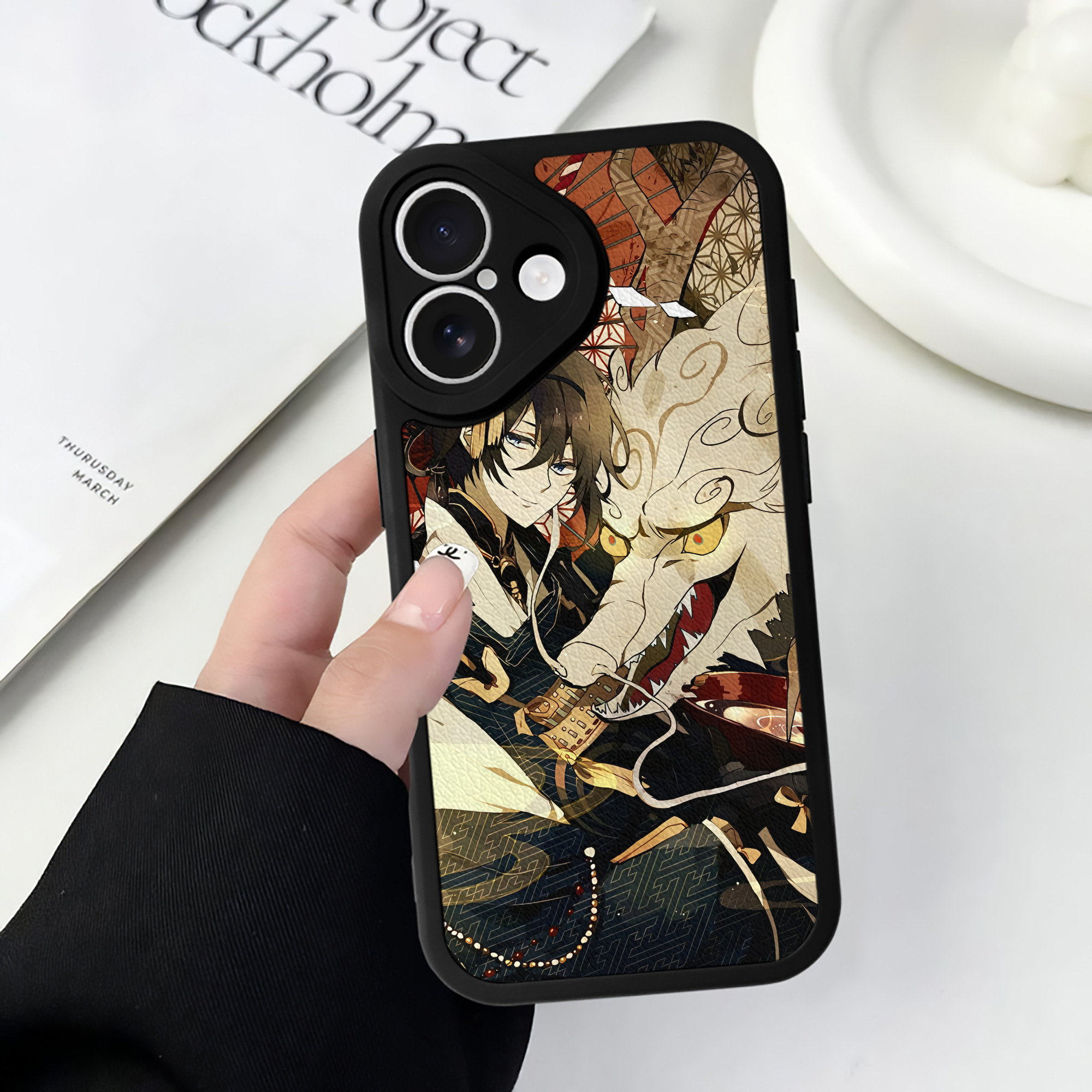 （画像用） 刀剣乱舞 Touken Ranbu 【iPhone 16シリーズ対応】シリコンスマホケース（レザー調） 材質：シリコン